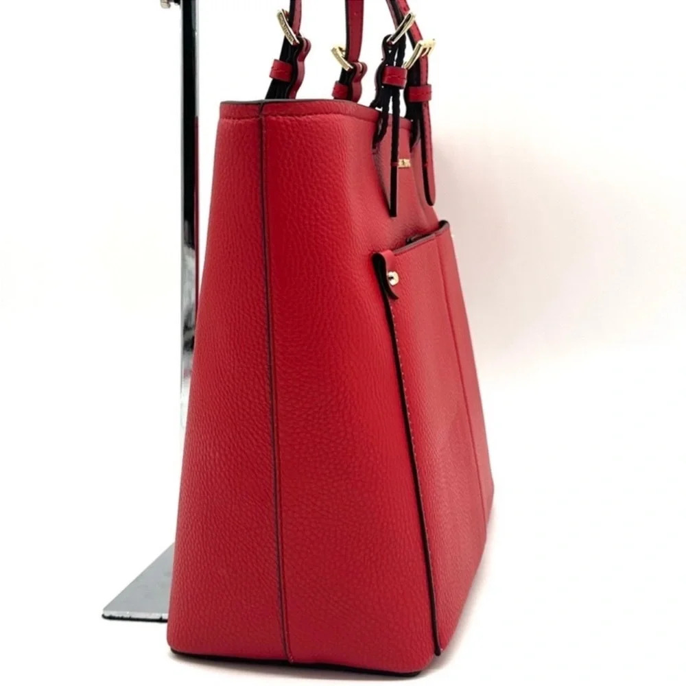Michael Kors Jet Set Medium Pocket Tote Bag Red - Picture 4 of 10